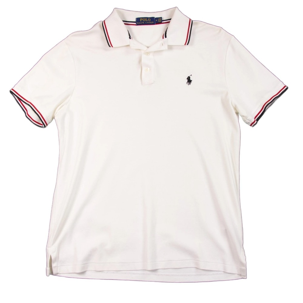 Polo by Ralph Lauren Men's Cream Polo Shirt with Red Accents